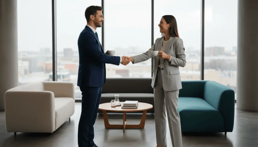 Networking entre miembros del club de inversión en un ambiente distendido