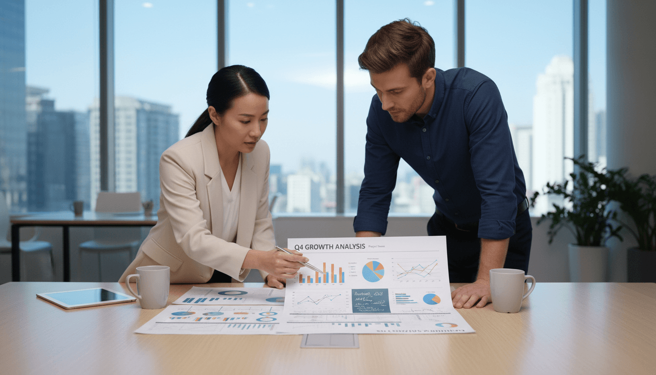 Personas revisando una tesis de inversión en una reunión