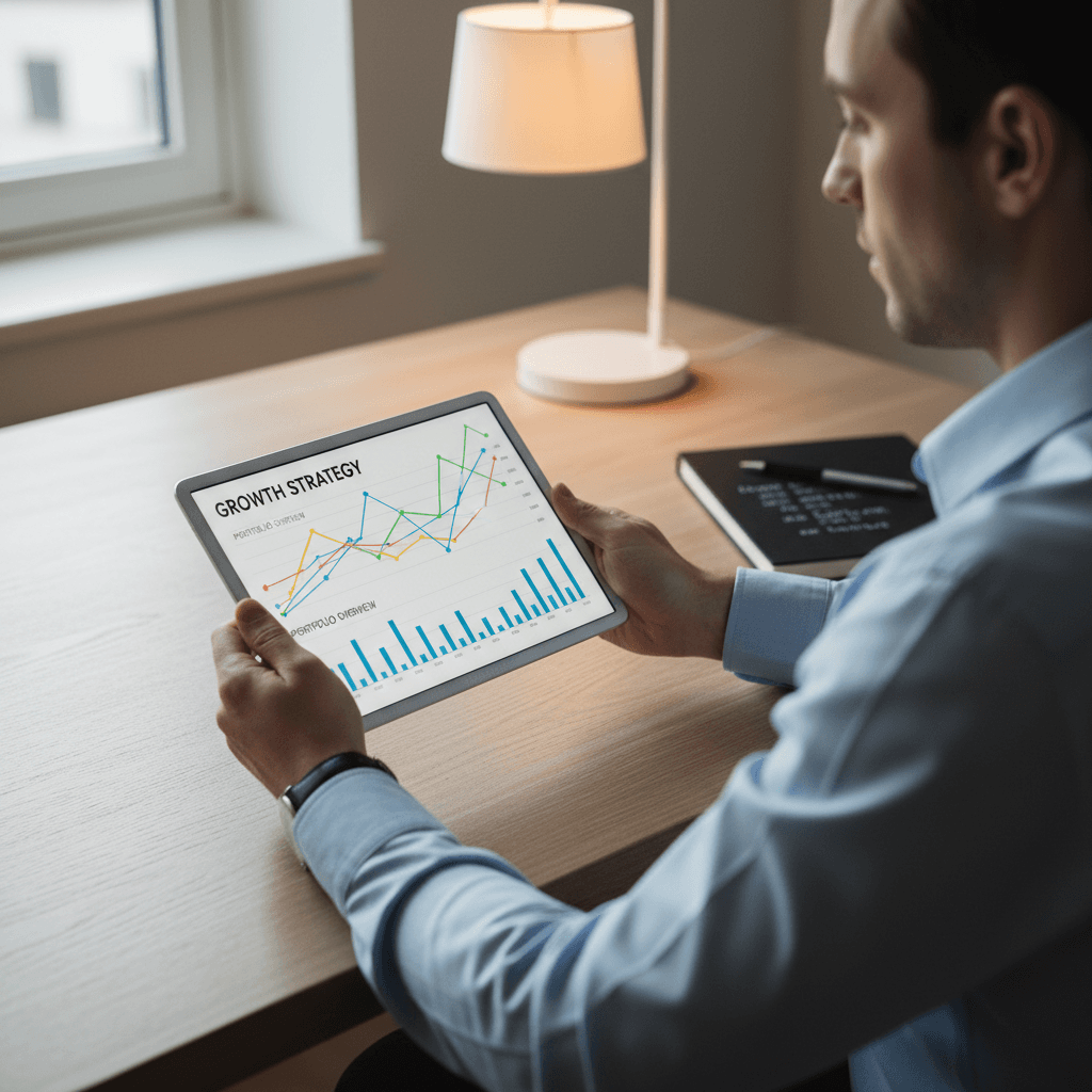 Persona analizando gráficos financieros en una tableta